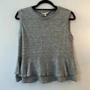 Rebecca Taylor Linen Ruffled Tank Top, Size M